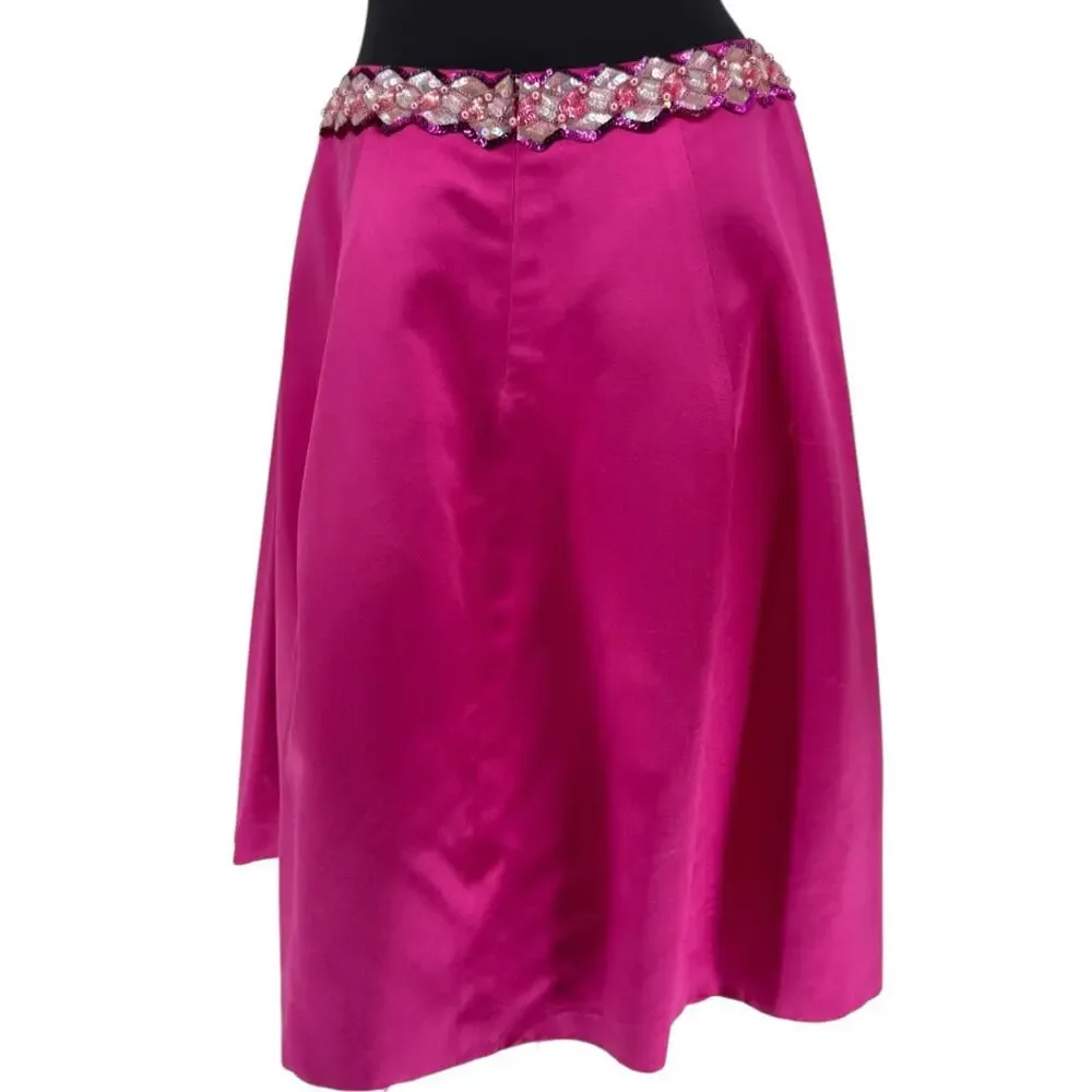 Chanel Embellished Fuchsia Silk Skirt – Fall 2000, Size 42